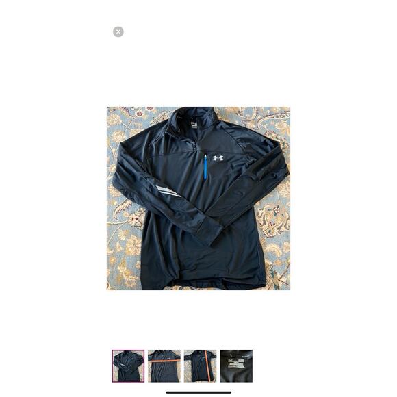 Under Armour Jacket Mens Large Black Gray Quarter 1/4 Zip All Season Gear - Picture 1 of 3